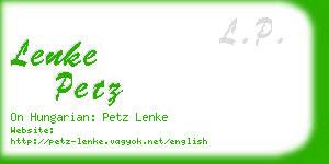 lenke petz business card
